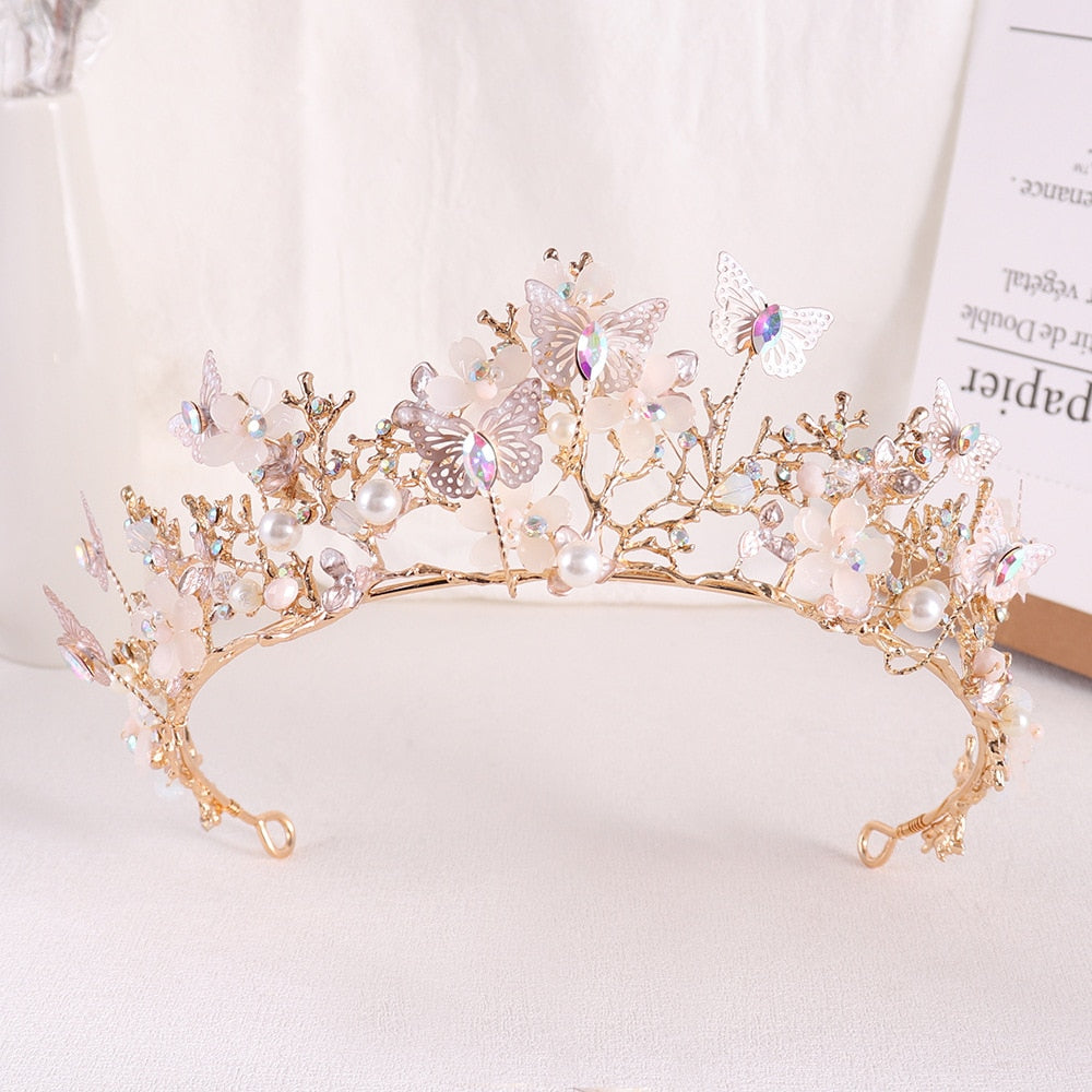 
                      
                        Butterfly Rhinestone Bridal Crown Baroque Tiara Hairband Wedding Hair Accessories
                      
                    