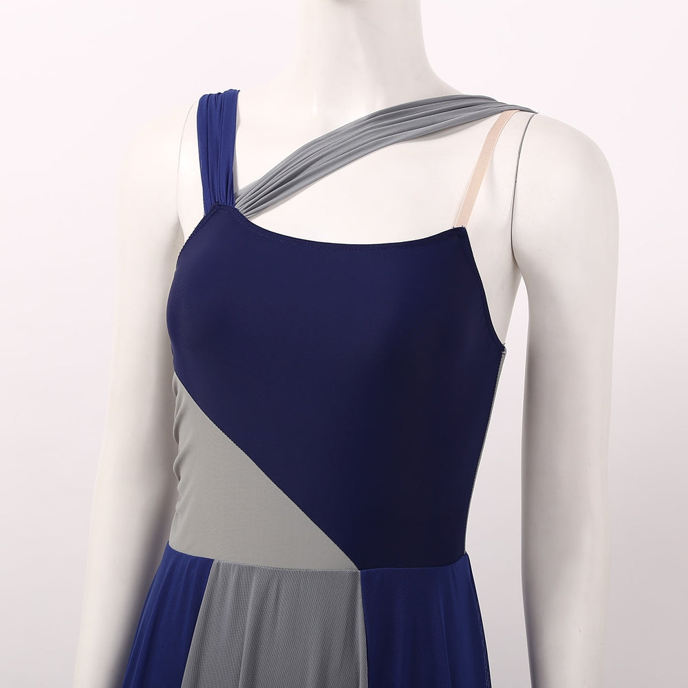 
                      
                        Sleeveless Color Block Ballet Modern Contemporary Lyrical Dance Dress Asymmetrical Chiffon Leotard
                      
                    