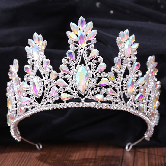 Load image into Gallery viewer, Color AB Crystal Bridal Tiaras Party Crystal Rhinestone Crowns
