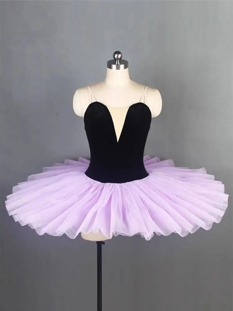 Professional Tutu Black Light Purple Ballet Dance Costume For Girls