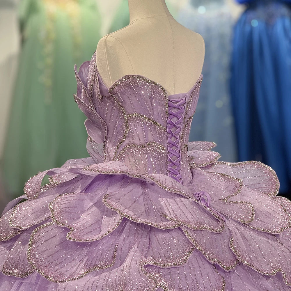
                      
                        Purple Lilac Quinceanera Dress Puffy Ball Gown Lace Up Sleeveless Sweet 16 Dress
                      
                    