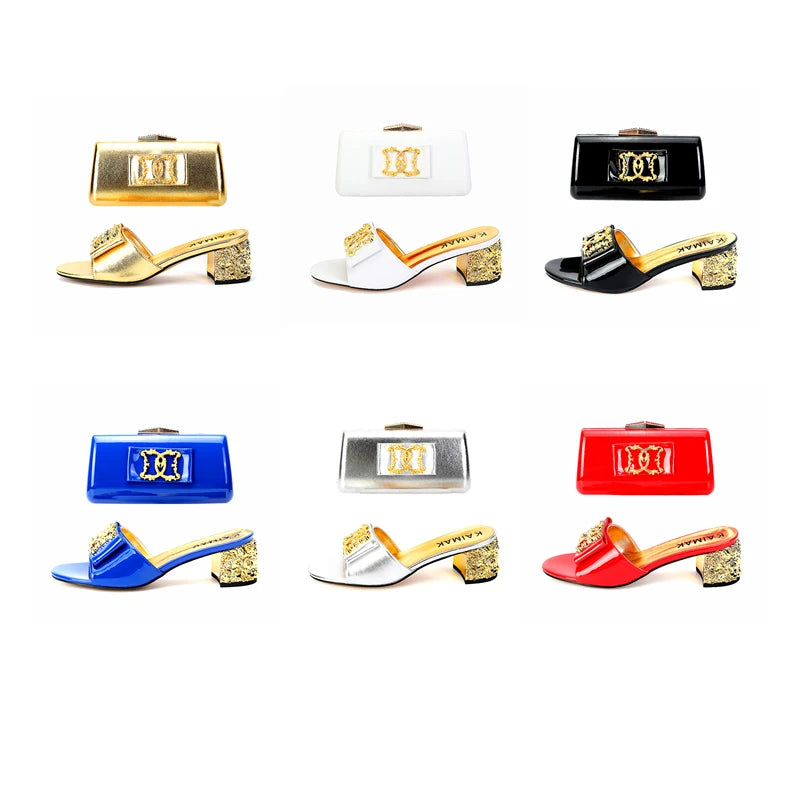 Italian Fashion Slippers Summer Women High Heel Party Shoes