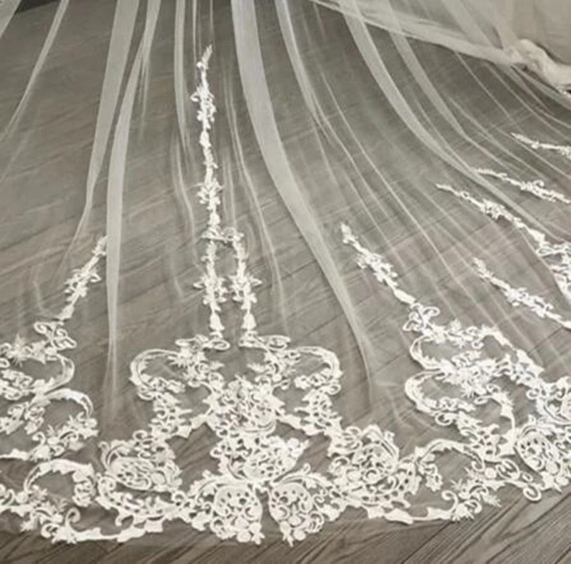 
                      
                        White Ivory 1 Layer Lace Cathedral Wedding Bridal Veil
                      
                    