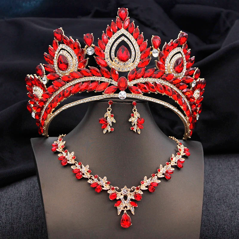 
                      
                        3 Pcs  Tiara Crown Bridal Birthday Party  Jewelry Sets Necklace Earrings Costume Accessories
                      
                    