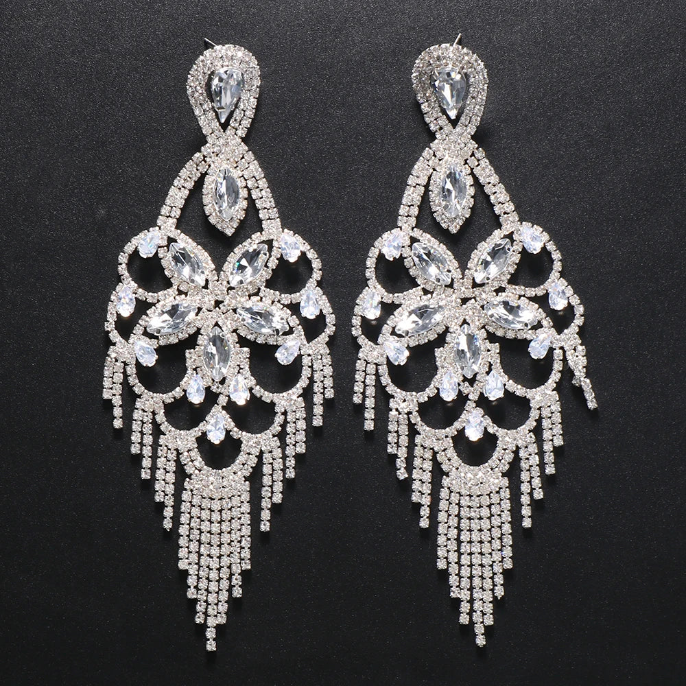 
                      
                        Glam Boho Crystal Rhinestone Tassel Earrings for Women
                      
                    