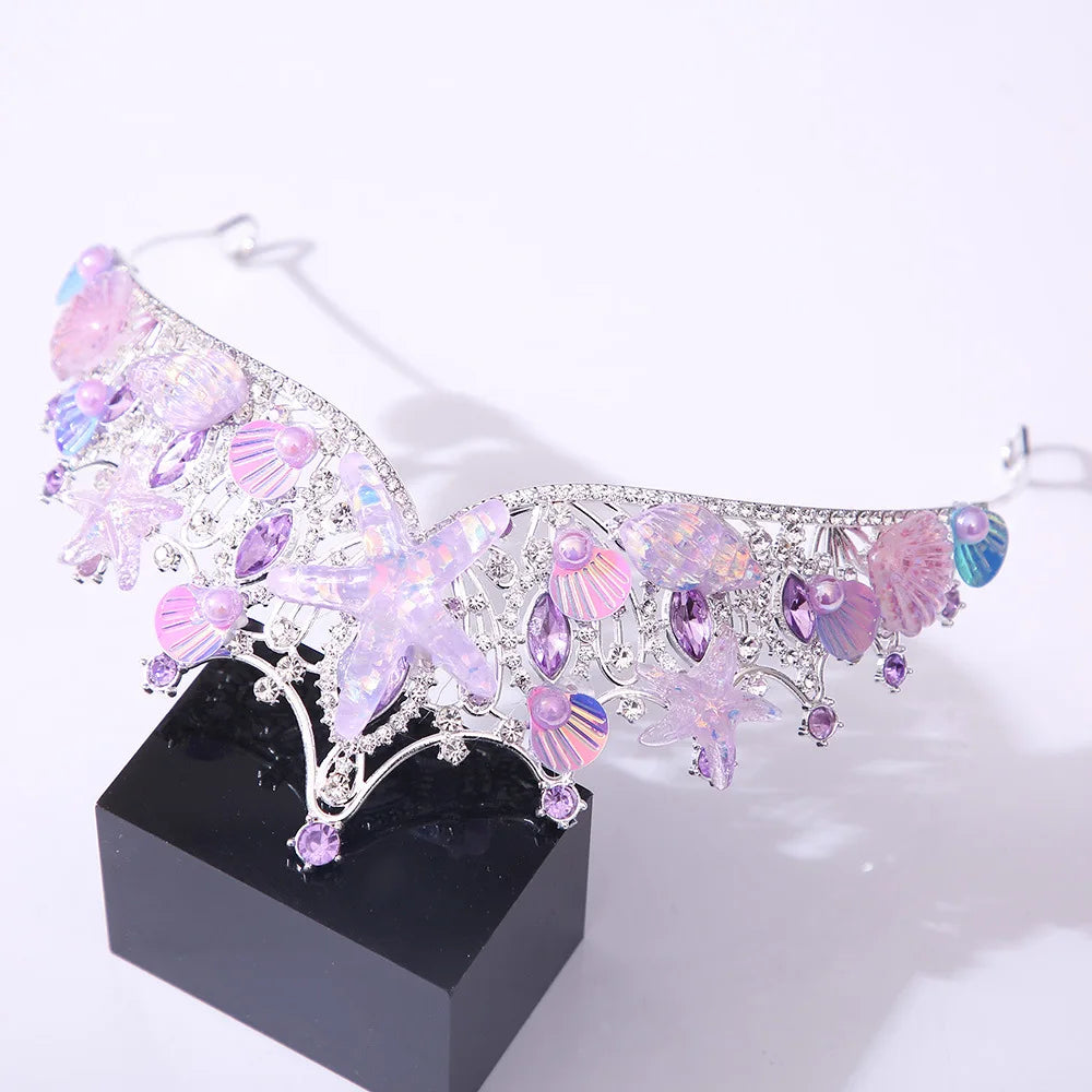 
                      
                        Mermaid Ocean Crown Seashell Starfish Birthday Tiara, dive into enchantment with this exquisite mermaid starfish tiara, a sophisticated accessory 
                      
                    