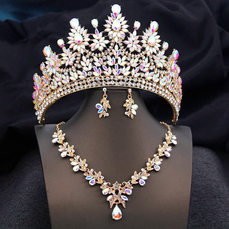 
                      
                        Big Tiara Jewelry Sets Crown Necklace And Earrings Accessories
                      
                    