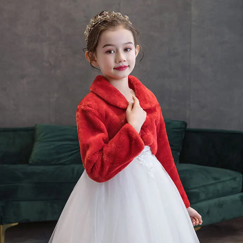 
                      
                        Girls Faux Fur Winter Wedding Party Shrug Bolero Coat
                      
                    