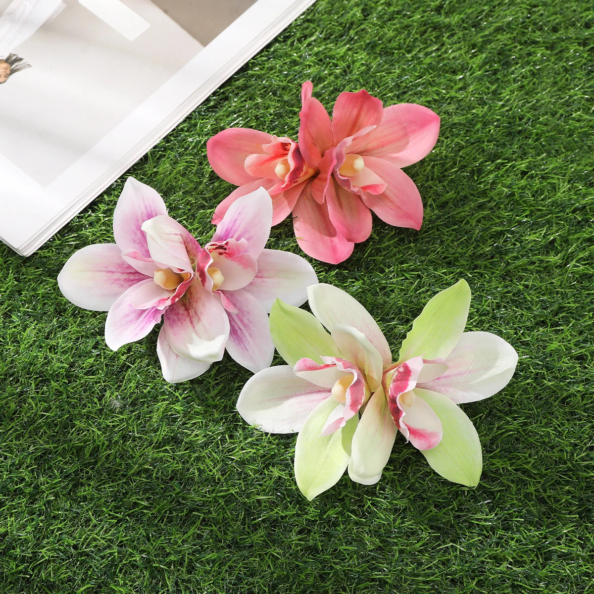Orchid Flower Hair Clip Bohemian Small Hairpin Bridal Barrette Beach Wedding Accessories
