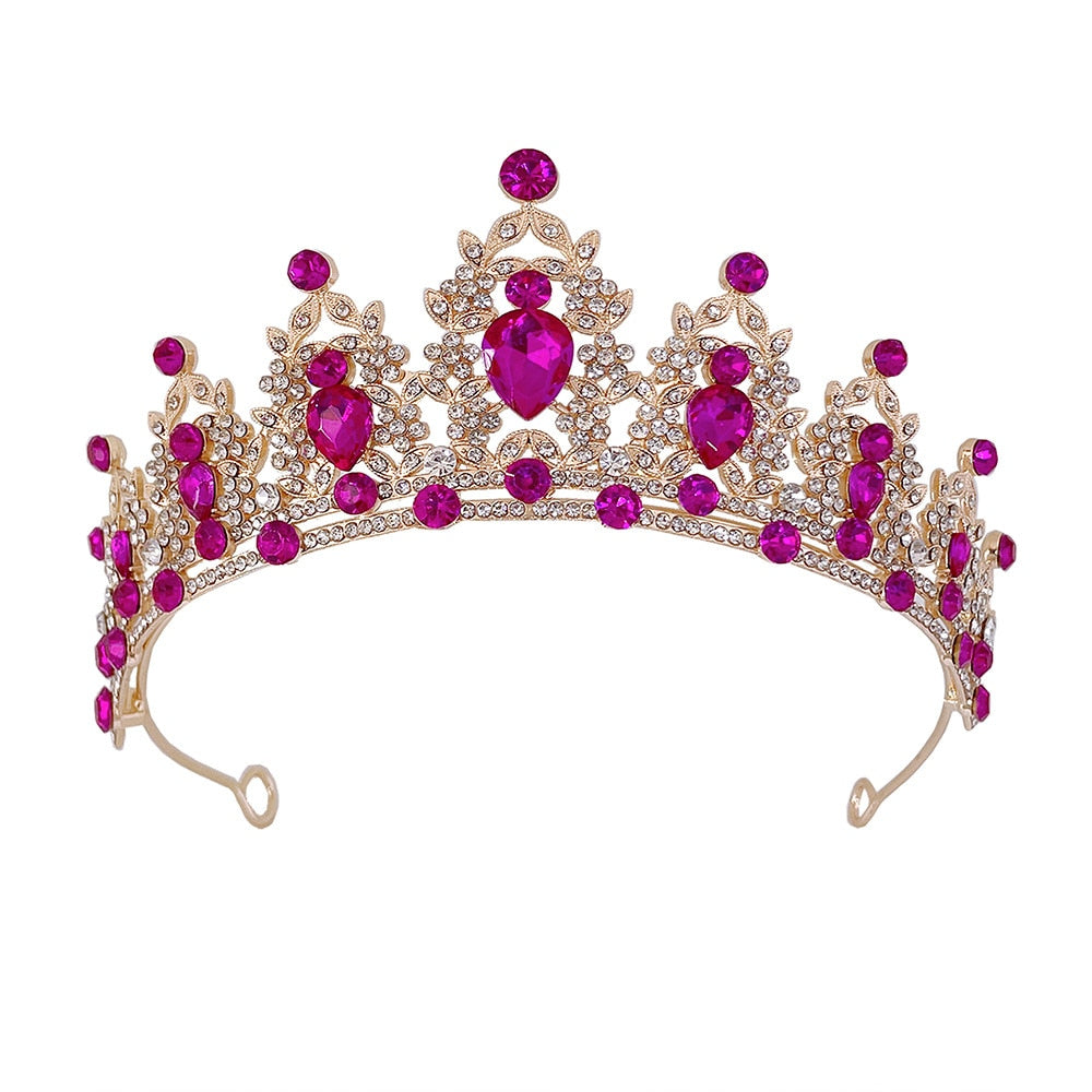 Baroque Crystal Tiara Crown Wedding Pageant Hair Accessories