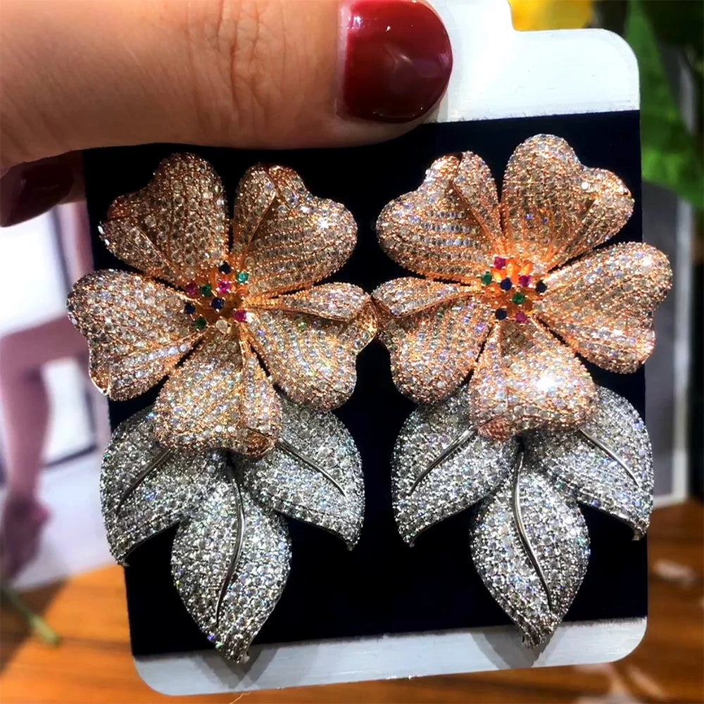 
                      
                        Big Pendant Earrings Micro Cubic Zirconia Pave Party Wedding Jewelry
                      
                    
