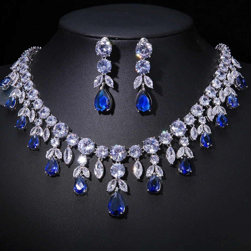 
                      
                        Cubic Zirconia Jewelry Set Wedding Party Necklace and Earrings, make a stunning impression at your next celebration with this oversized cubic zirconia jewelry set. 
                      
                    