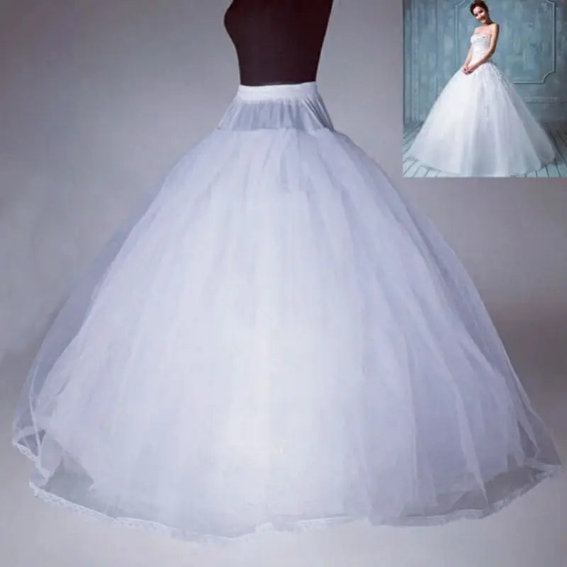 4/6/8 Layers Tulle Petticoat Wedding Accessories Without Hoops For A Line Wedding Dress