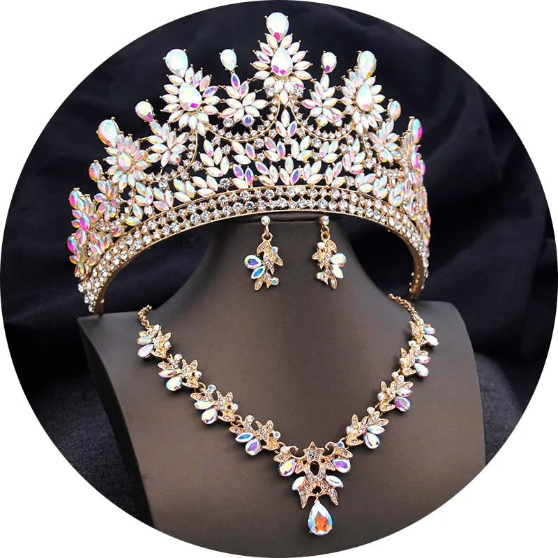 
                      
                        Big Tiara Jewelry Sets Crown Necklace And Earrings Accessories
                      
                    