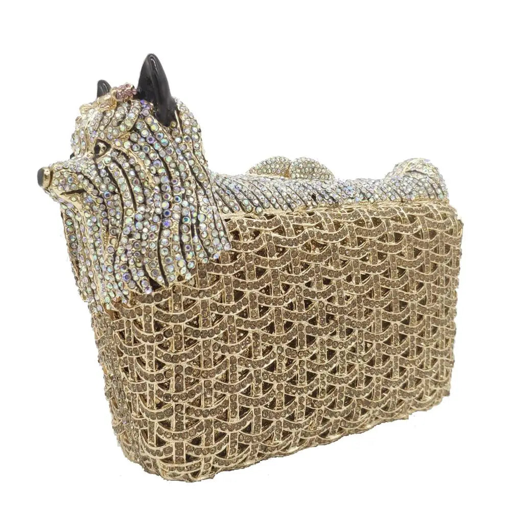 
                      
                        Doggy Puppy Gold Crystal Clutch Evening Bags Party Minaudierer Purses
                      
                    