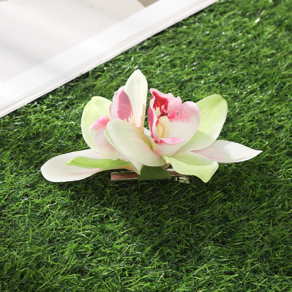 
                      
                        Orchid Flower Hair Clip Bohemian Small Hairpin Bridal Barrette Beach Wedding Accessories
                      
                    