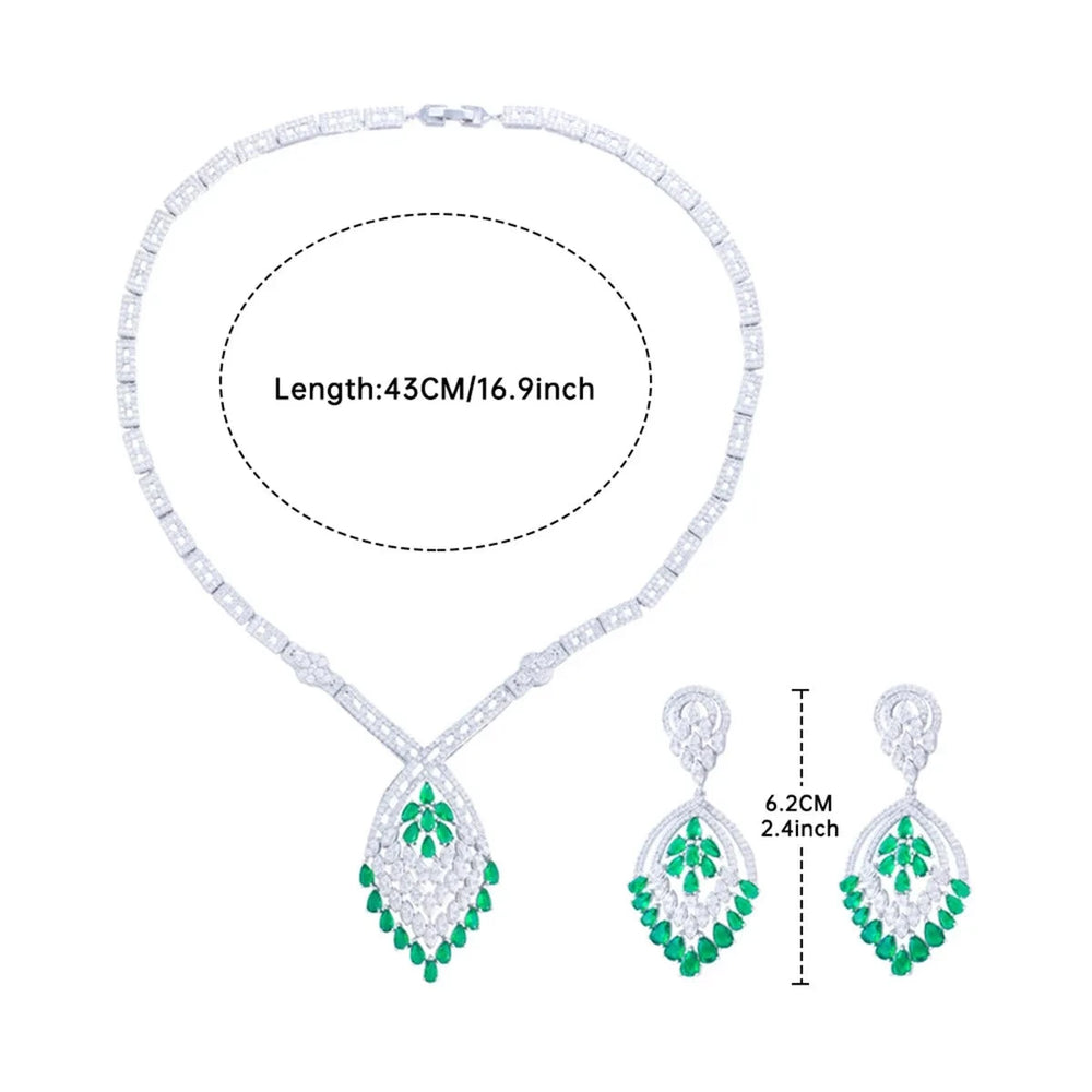 
                      
                        Faux Emerald Cubic Zirconia 2PCS Wedding Jewelry Set  for Women
                      
                    