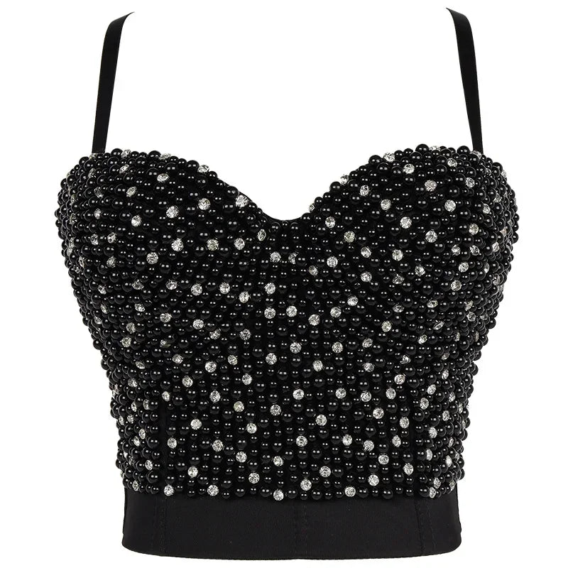 
                      
                        Rhinestone Diamond Sequin Tank Top Corset Crop Tops
                      
                    