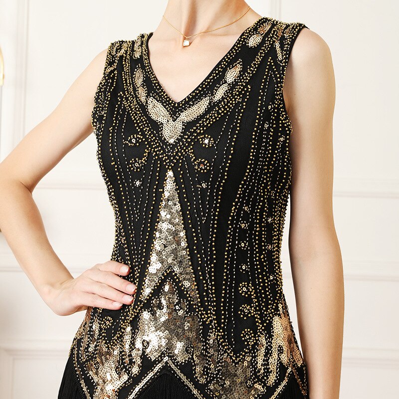 
                      
                        1920s Gatsby V-Neck Flapper Cocktail Dance Formal Evening Party Dress
                      
                    