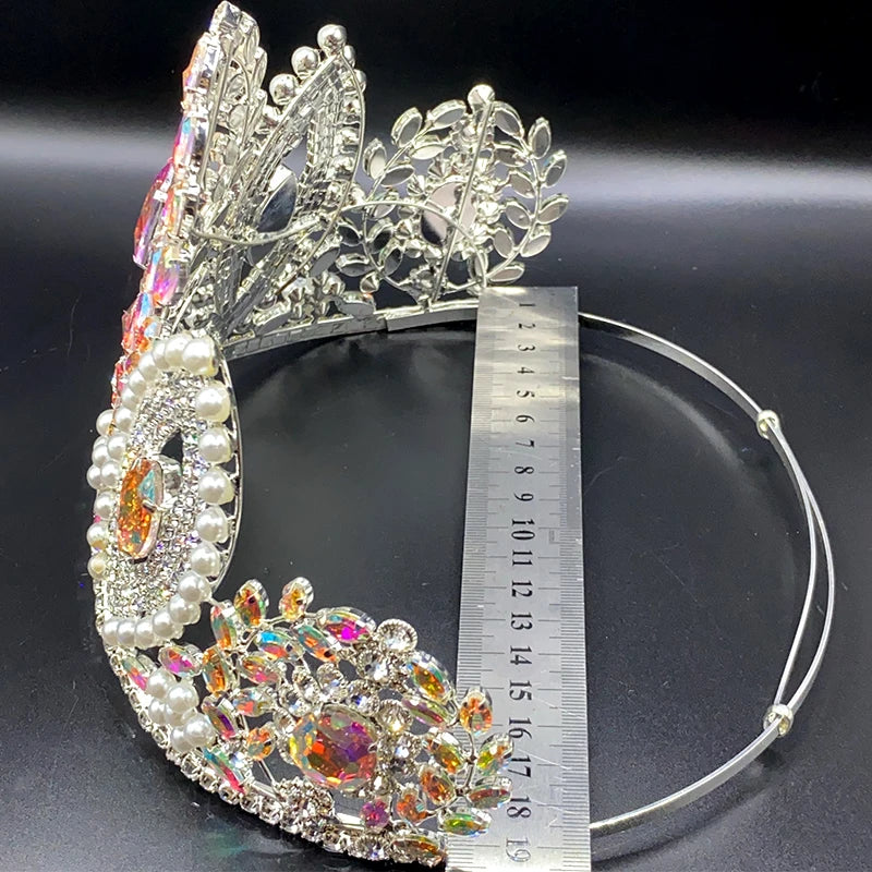 
                      
                        Crystal Rhinestone Elegant Miss Tiara Crown for Women Pageant Parties
                      
                    