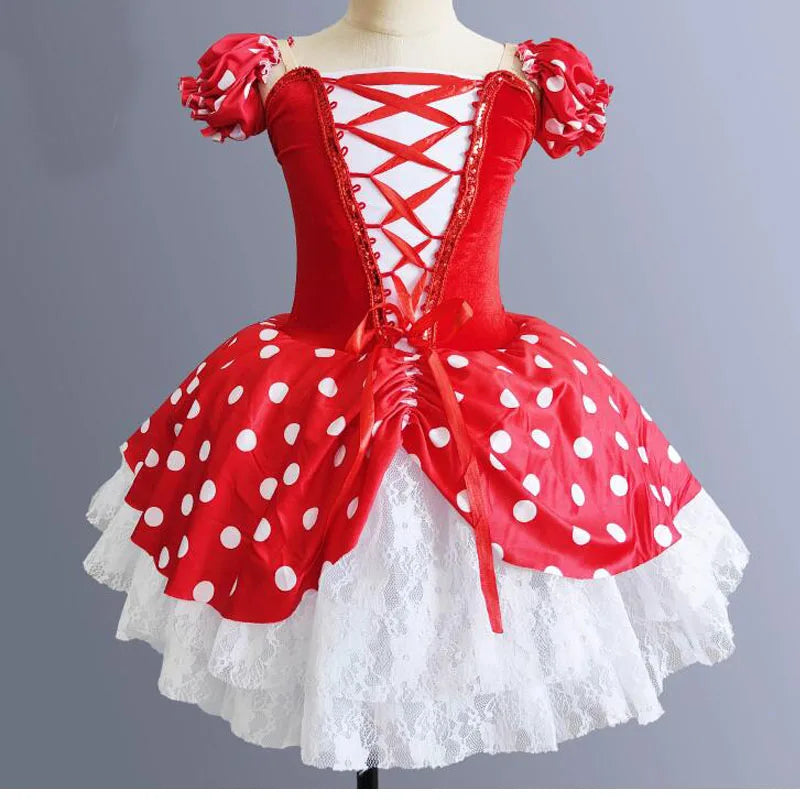 Girls Ballerina Dress Sweet Sequined Dance Costume