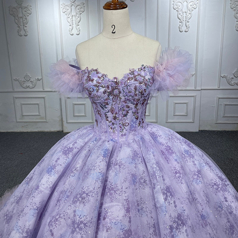 
                      
                        Quinceañera lace Ball Gown Purple Sequined Dress
                      
                    