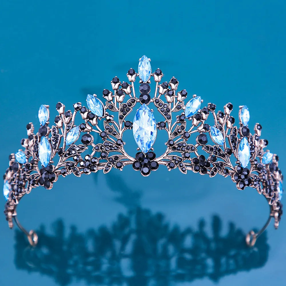 Old Fashion Crystal Tiara Crowns  Party Bridal Hair Accessories