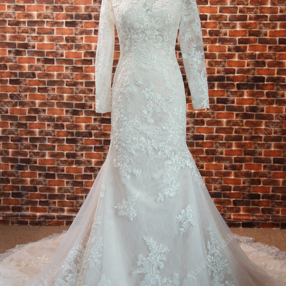 
                      
                        Lace Long Sleeve Mermaid Wedding Dress
                      
                    