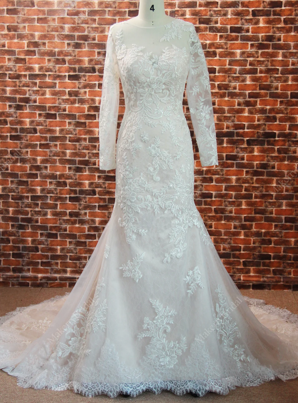 Lace Long Sleeve Mermaid Wedding Dress