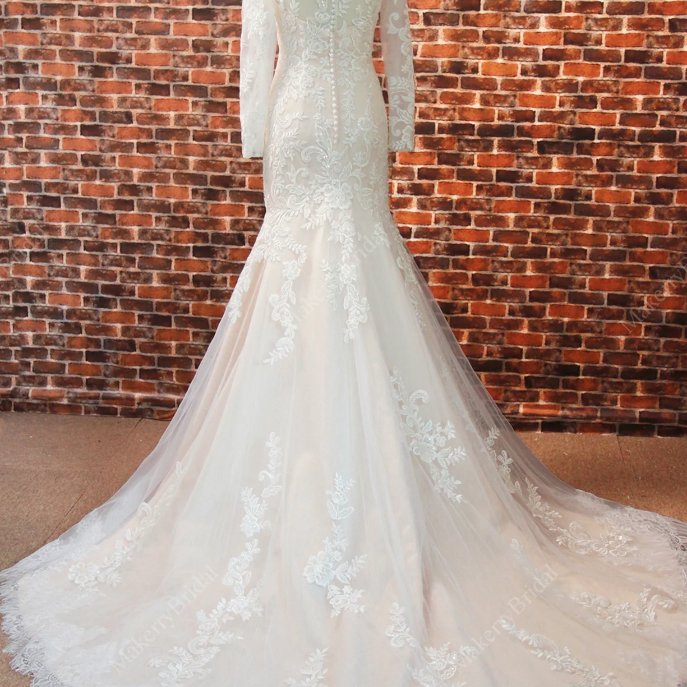 
                      
                        Lace Long Sleeve Mermaid Wedding Dress
                      
                    