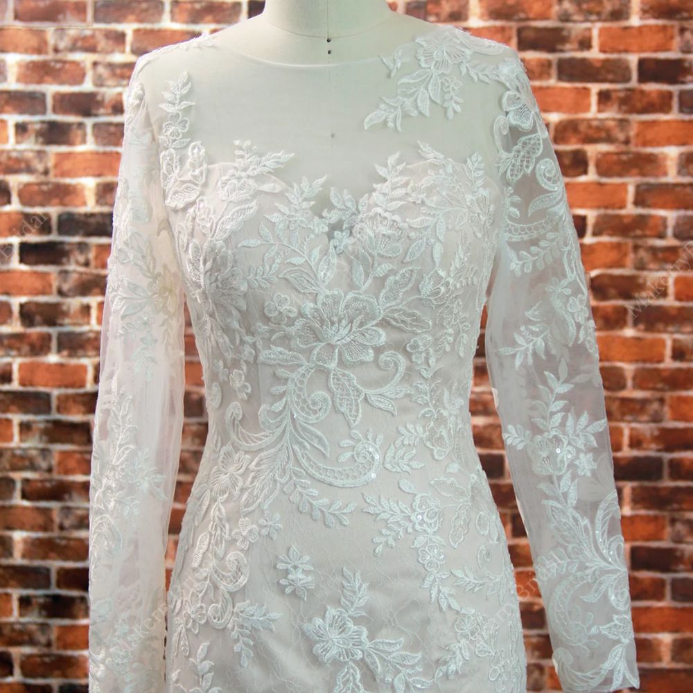 
                      
                        Lace Long Sleeve Mermaid Wedding Dress
                      
                    