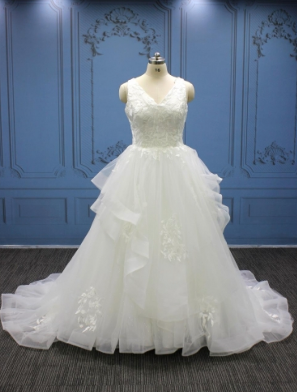 Plus Size Tulle Ruffle Bridal Gown