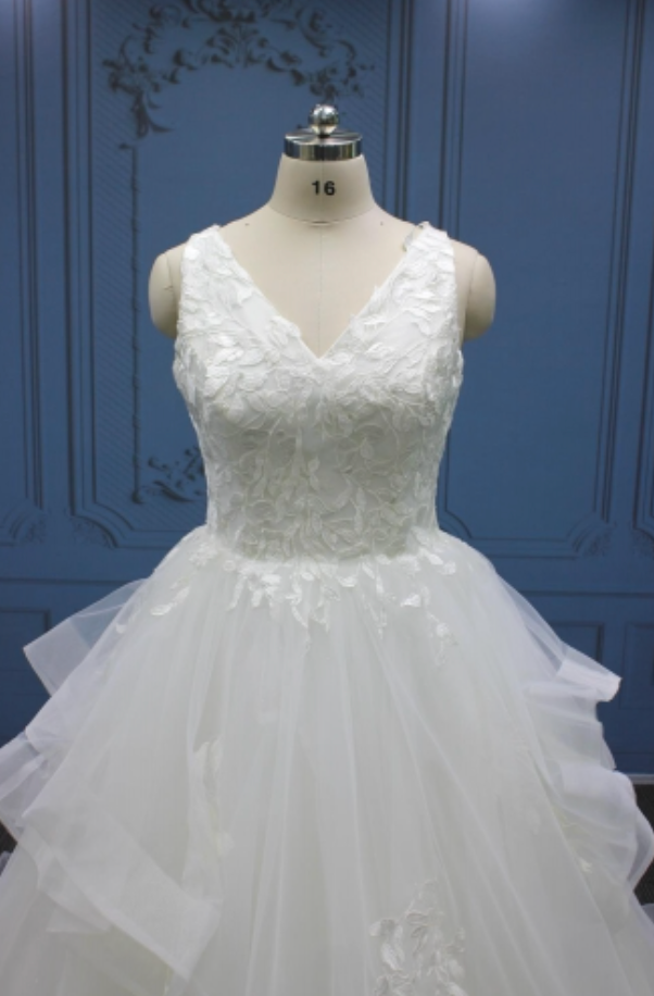 Plus Size Tulle Ruffle Bridal Gown