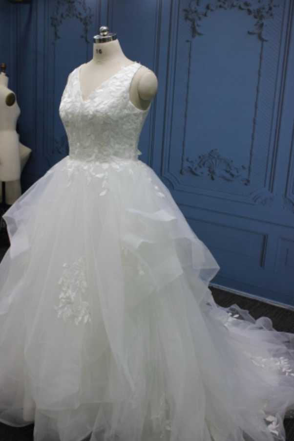 
                      
                        Plus Size Tulle Ruffle Bridal Gown
                      
                    