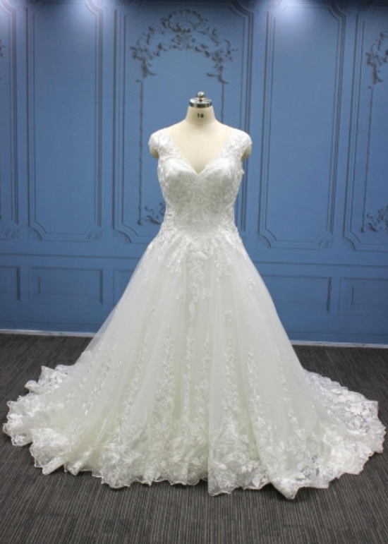 Plus Size Flower Bridal Gown