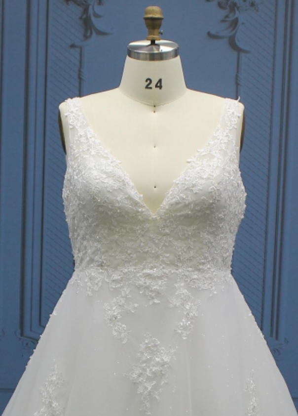 
                      
                        Plus Size Lace Beaded Bridal Gown
                      
                    