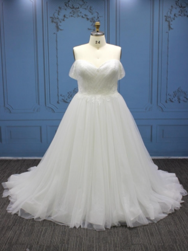 Load image into Gallery viewer, Luxury  Tulle Lace Plus Size Bridal Ball Gown
