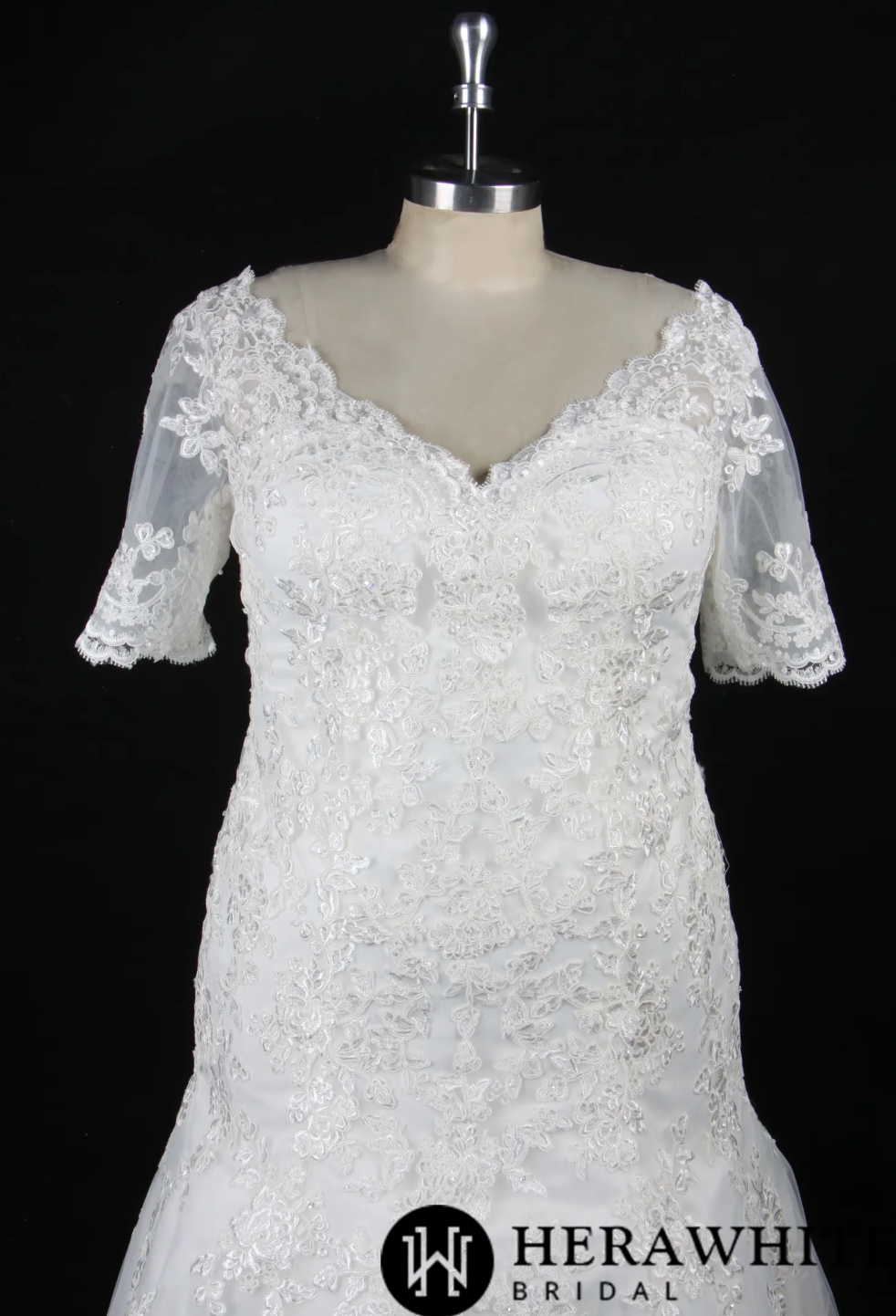 Plus Size Sheath With Delicate Lace Motifs Wedding Dress