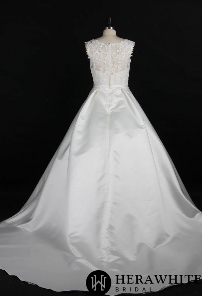 
                      
                        Simple Satin Wedding Ballgown With Beaded Lace
                      
                    