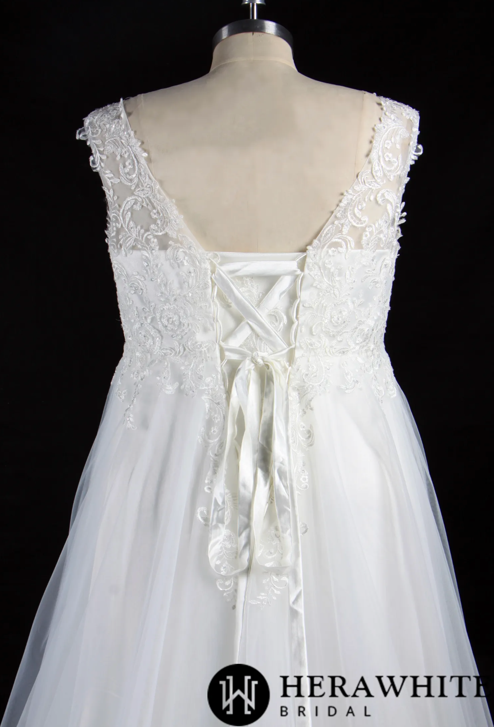 Load image into Gallery viewer, Plus Size Corset Beaded Lace On Tulle Bridal Gown
