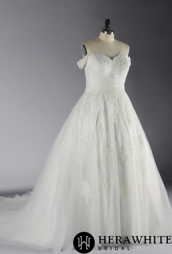 Classic Beaded Sweetheart Off-shoulder Ballgown Wedding Dress