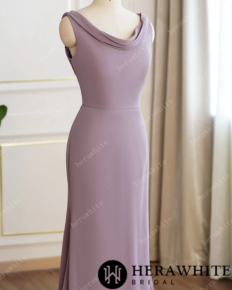 
                      
                        Cowl Scoop Neckline Fit and Flare Bridesmaid Dress
                      
                    