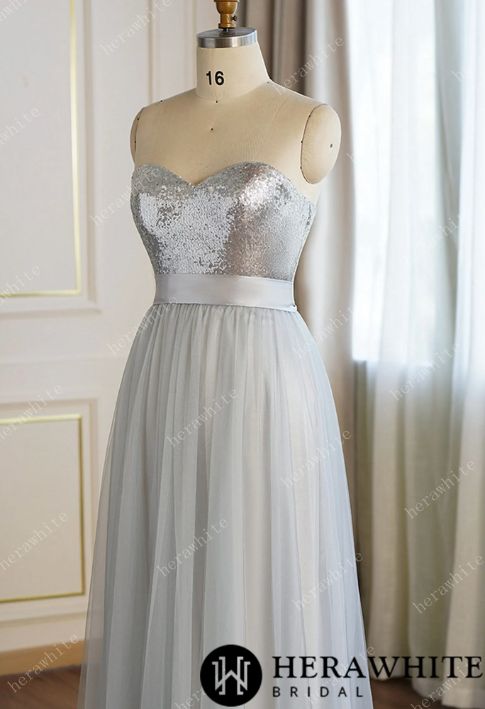 
                      
                        Sequin Strapless A-line Bridesmaid Gown
                      
                    