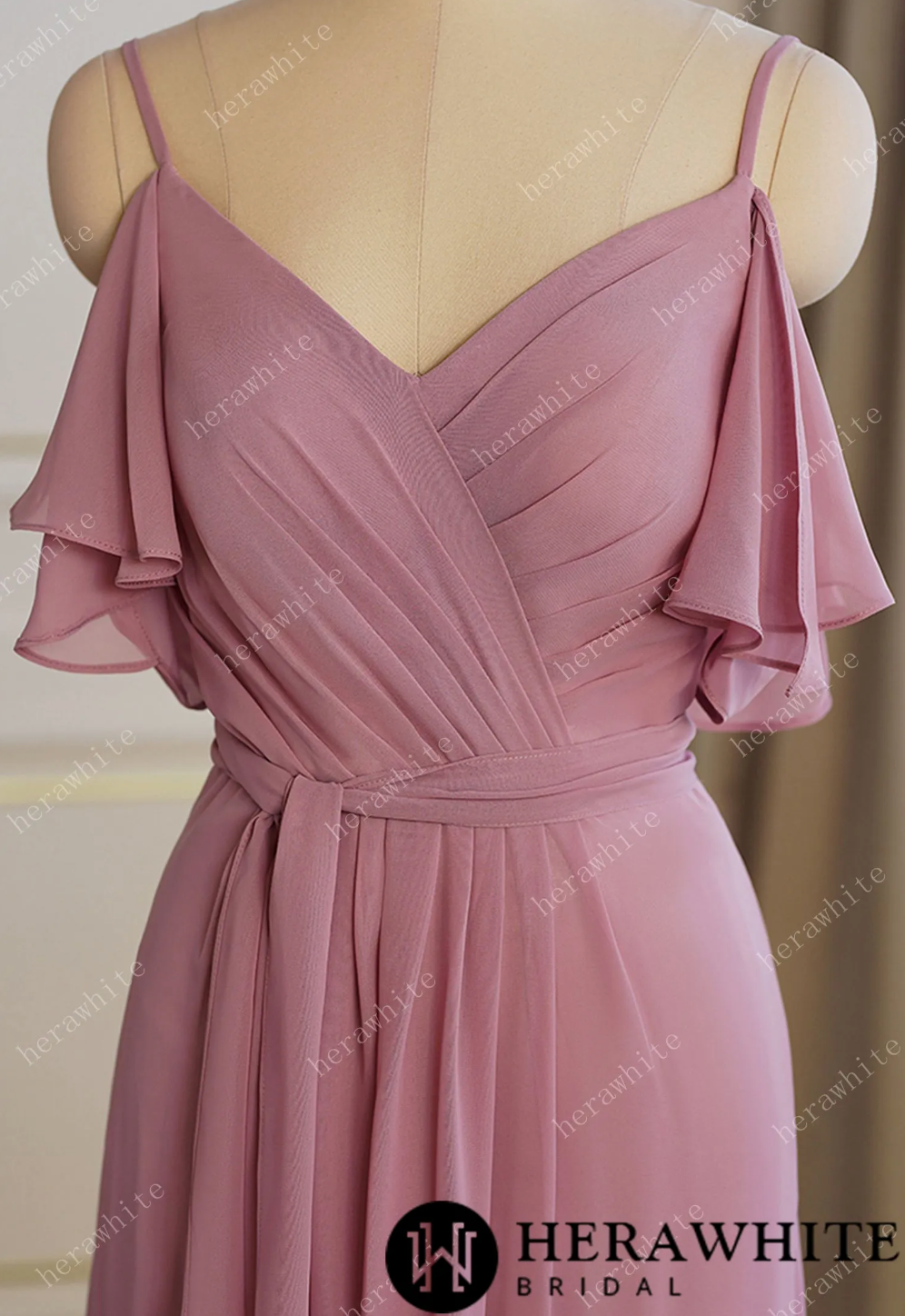 Load image into Gallery viewer, Off Shoulder Chiffon Long Bridesmaid Dress Pleated With Split
