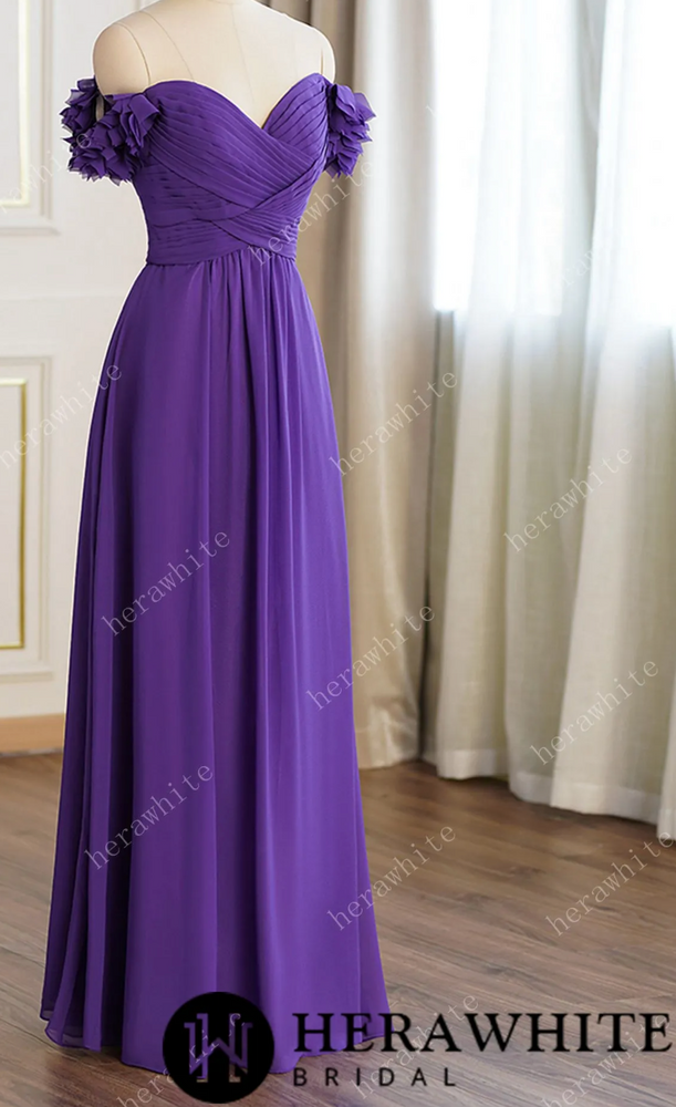 
                      
                        3D Flower Off-The-Shoulder Chiffon Bridesmaid Dress
                      
                    