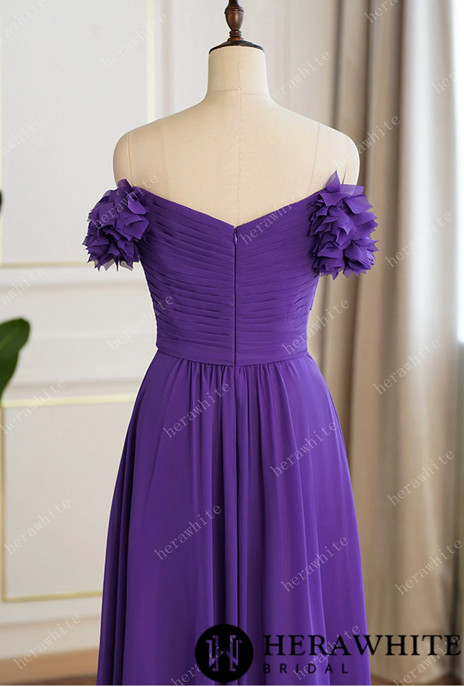 
                      
                        3D Flower Off-The-Shoulder Chiffon Bridesmaid Dress
                      
                    