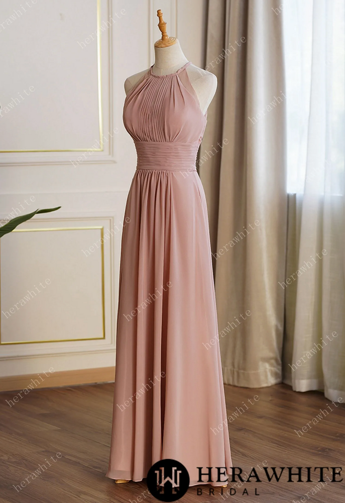 
                      
                        Long Eyelet A Line Ruched Chiffon Bridesmaid Dresses
                      
                    