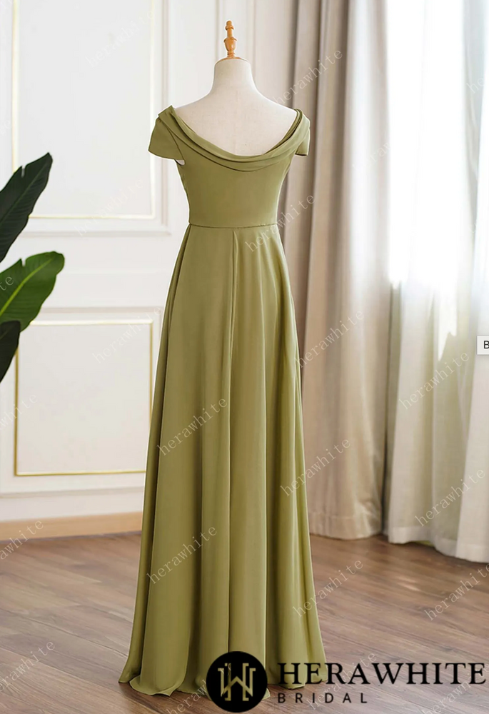 
                      
                        Lime Green Chiffon Cap Sleeves Long Bridesmaid Dress
                      
                    