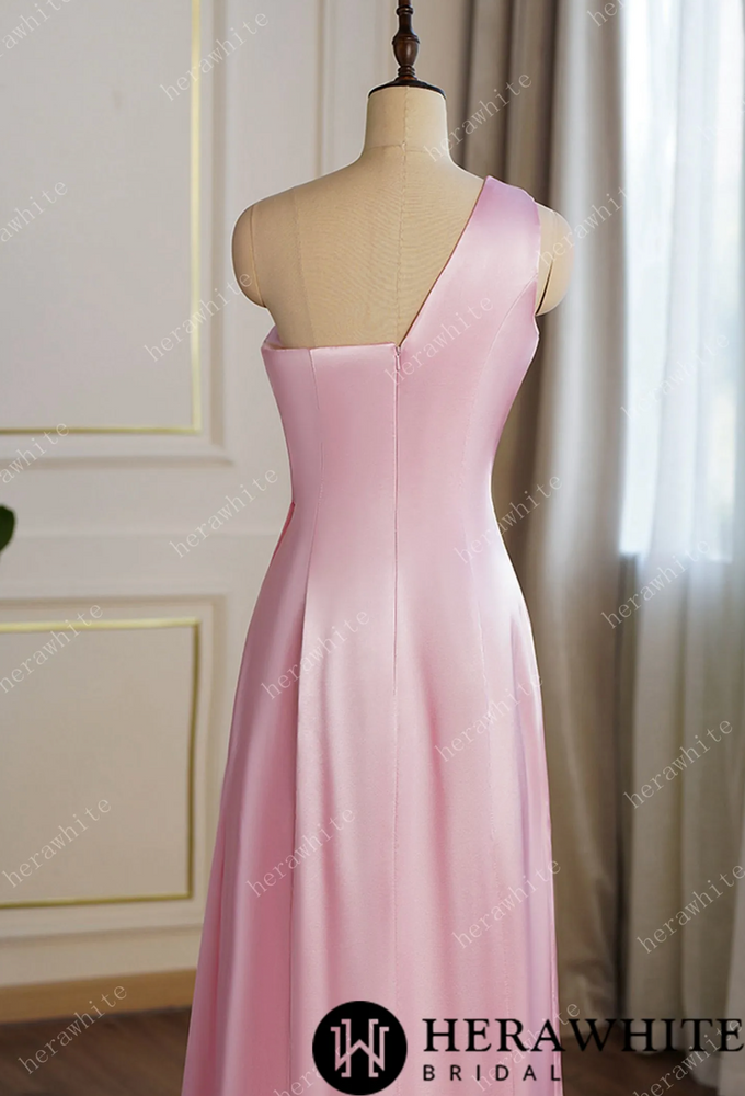 
                      
                        One-Shoulder Shining Spandex with Side Split Bridesmaid Dress
                      
                    