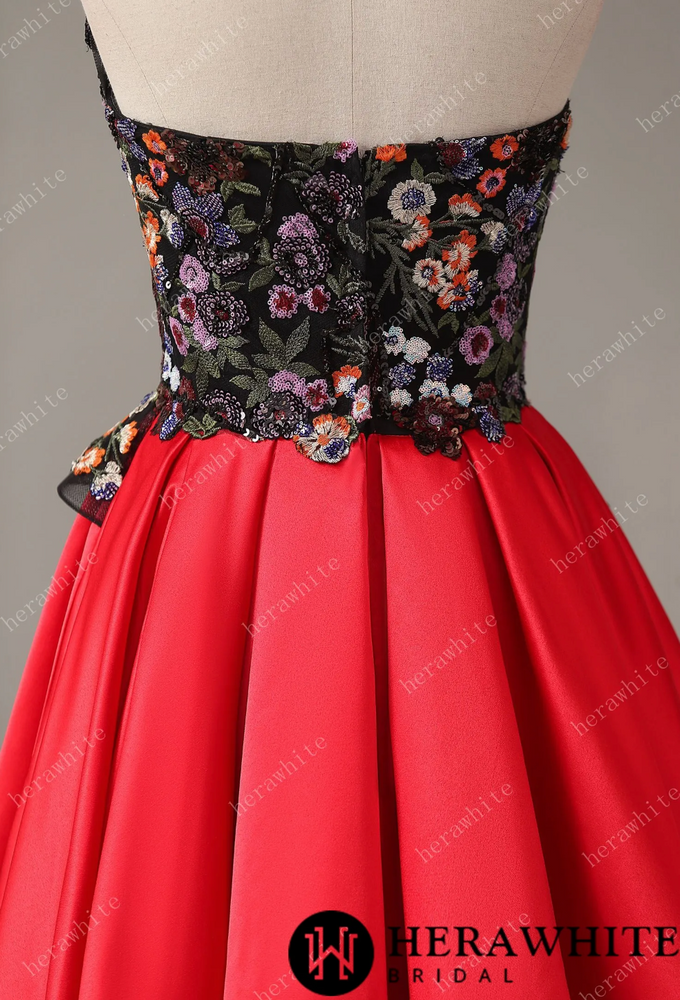 
                      
                        Vintage Lace Flower Sequins Satin With A Line Sleeveless Long Prom Dresses
                      
                    